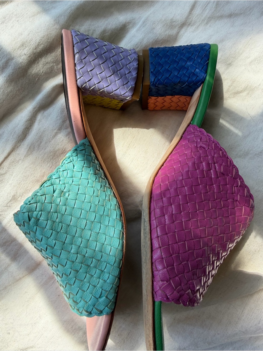 Charlotte Stone Lenu Kortman Women's Multi-Color Woven Slide Sandals - Picture 4 of 6